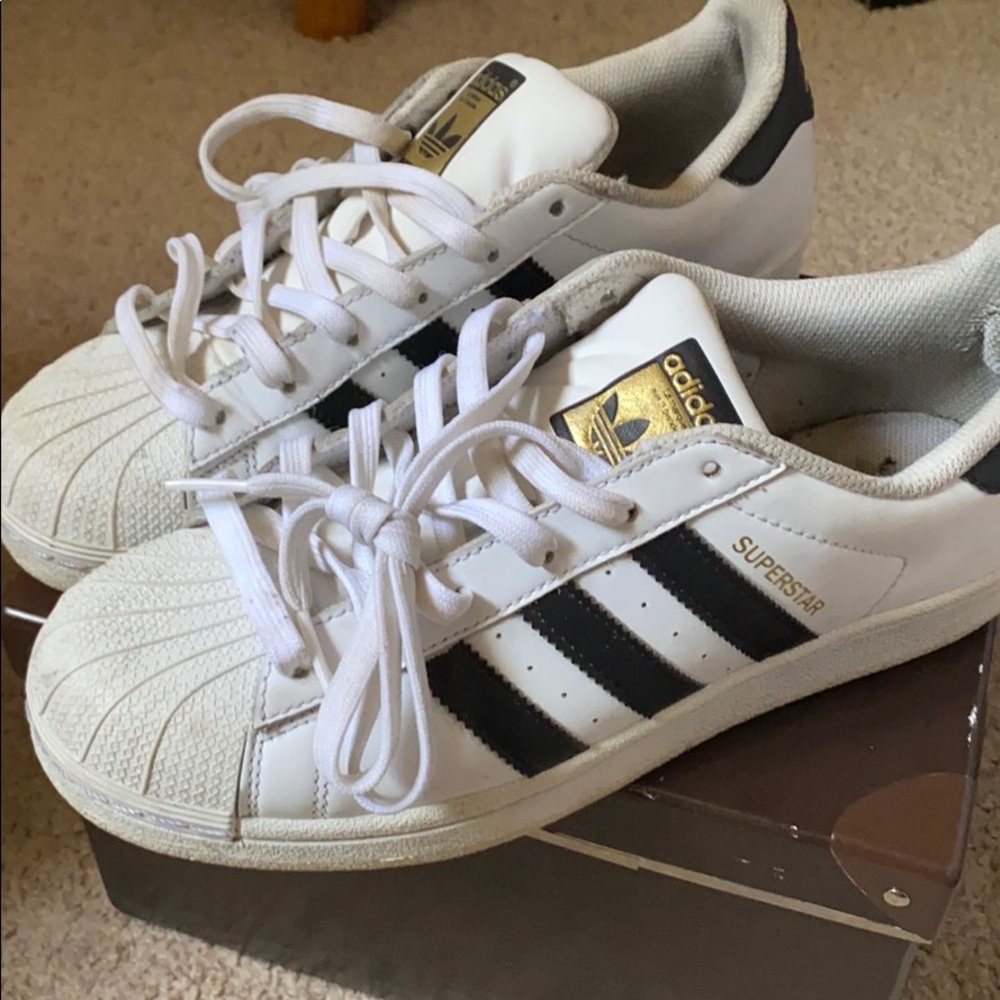 Adidas Black and White Superstar Shoes